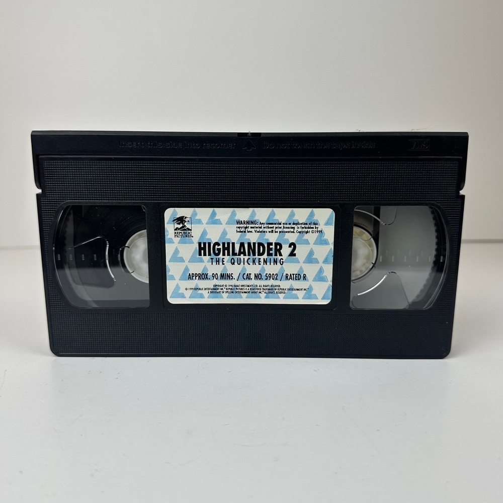 Highlander 2 The Quickening VHS Movie Republic Pictures Sci-Fi Cult Retro 90s R